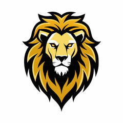 Lion  head logo vector, simple clean logo, Creative Logo Icon,  2d style,   vector icon, vector illustration