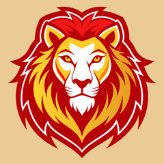 Lion  head logo vector, simple clean logo, Creative Logo Icon,  2d style,   vector icon, vector illustration