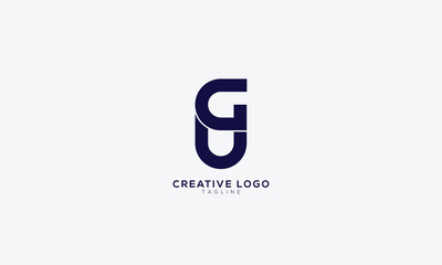 GU UG Abstract initial monogram letter alphabet logo design
