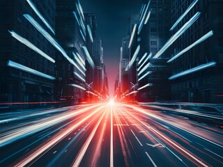 Speed blur cityscape scene