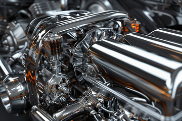 Close Up of Motorcycle Engine