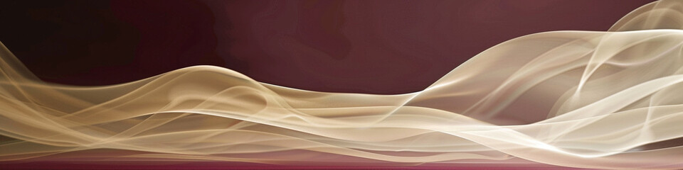 Bright beige smoke abstract background gently wafts over a rich maroon floor.
