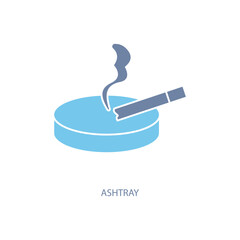 ashtray concept line icon. Simple element illustration. ashtray concept outline symbol design.