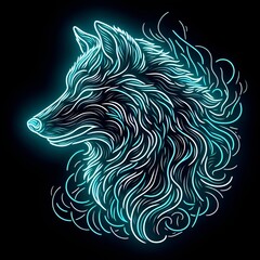 Neon wolf background