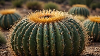 Barrel Cactus plant is an iconic symbol of Cinco de mayo, mexico and the battle of Puebla 5 may 1862, Happy Cinco de mayo 2024 cactus in the garden