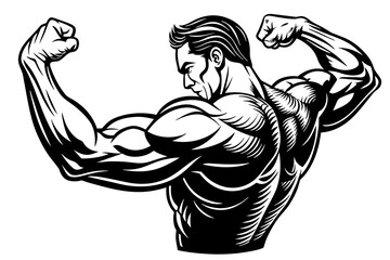 biceps line art silhouette illustration