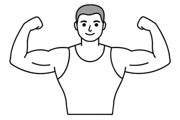 man arms line art silhouette illustration