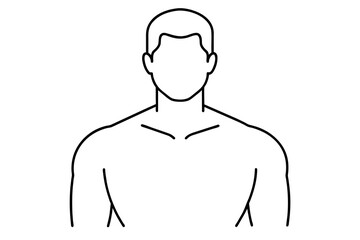 man shoulders line art silhouette illustration