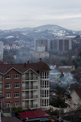 view of houses in the mountains