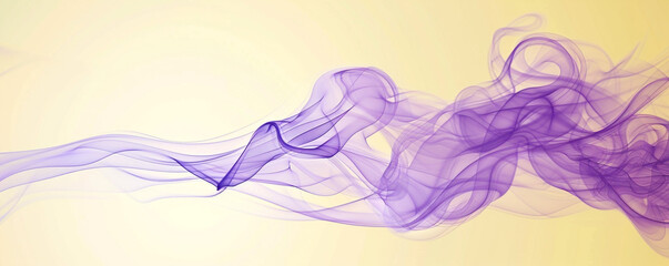 Electric purple smoke abstract background rises over a soft yellow background.