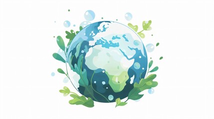 earth globe with drops