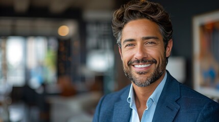 Fototapeta premium Smiling Man in Suit and Tie