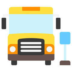 School Bus multi color icon, related to kindergarten theme, use for UI or UX kit, web and app development.