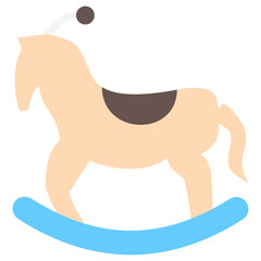Rocking Horse multi color icon, related to kindergarten theme, use for UI or UX kit, web and app development.