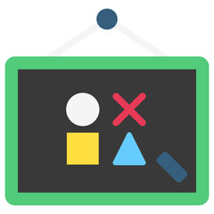 Chalkboard multi color icon, related to kindergarten theme, use for UI or UX kit, web and app development.