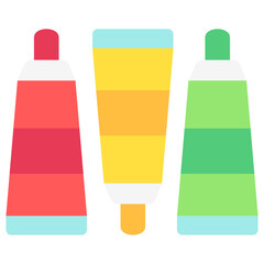 Paint Tubes multi color icon, related to kindergarten theme, use for UI or UX kit, web and app development.