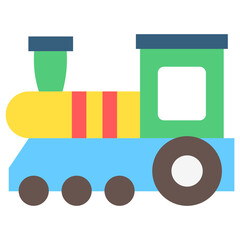 Train multi color icon, related to kindergarten theme, use for UI or UX kit, web and app development.