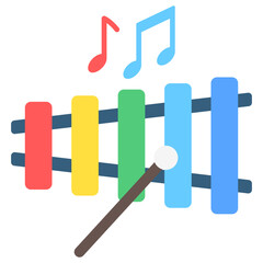 Xylophone multi color icon, related to kindergarten theme, use for UI or UX kit, web and app development.