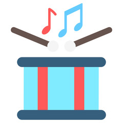 Drum multi color icon, related to kindergarten theme, use for UI or UX kit, web and app development.