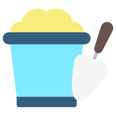 Sand Bucket multi color icon, related to kindergarten theme, use for UI or UX kit, web and app development.