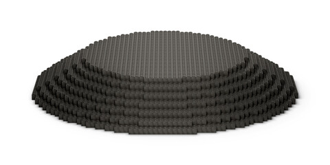 Black Tiered Round Podium PNG Transparent Isolated 3D Render Display
