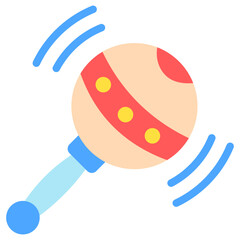 Rattle multi color icon, related to kindergarten theme, use for UI or UX kit, web and app development.