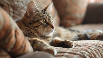 Intimate glimpses of house cats relaxing in their favorite spots, displaying their unique personalities and habits.