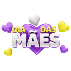 SELO 3D COMEMORATIVO PARA O DIA DAS MÃES MODELO 19