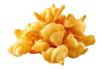 Puffed corn snacks isolated on transparent background