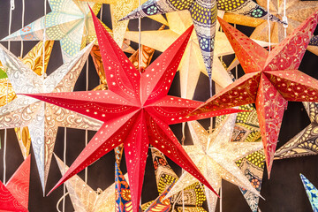 Beautiful colorful cardboard Christmas stars
