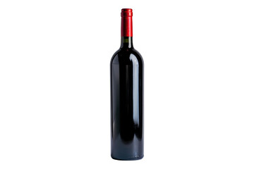 Red wine bottle isolated on transparent background