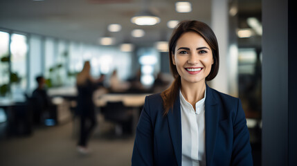 Portrait of a businesswoman standing in a modern office
