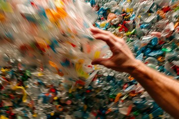 Obraz premium Hand Reaching for Plastic Bottle of Confetti