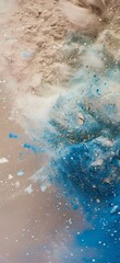 Fototapeta premium Blue and White Substance Floating in Water