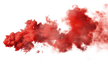 Red color bomb explosion on transparent background.