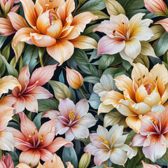 background of flowers seamless pattern