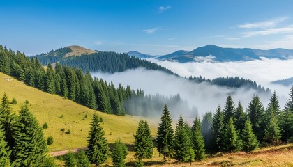 foggy landscape in the romanian carpathians ai generated image