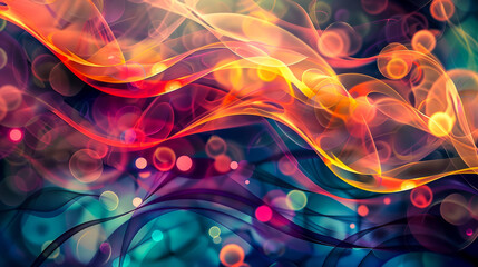 Obraz premium abstract colorful background with bokeh defocused lights and waves