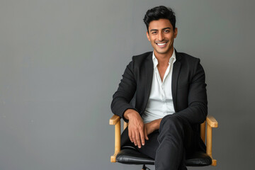 young indian man seating on chair