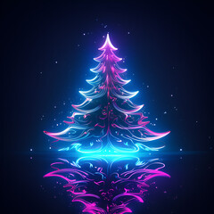 Abstract colorful Christmas tree.Merry Christmas and Happy New Year