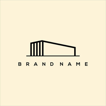 outline warehouse icon logo vector
