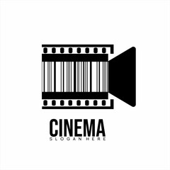 Cinema logo design with barcode.