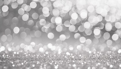 defocused christmas or party grey glitter background with bokeh holiday glowing backdrop banner or card