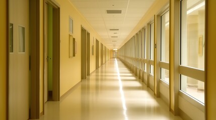 Blurred interior of hospital