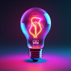 Abstract colorful glowing bulb