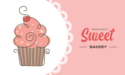 Sweet food chocolate creamy cupcake banner