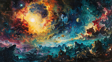 Obraz na płótnie Canvas Mesmerizing Space Wallpaper At the Edge of the Universe