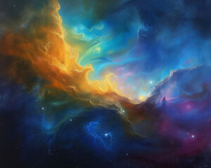 Obraz na płótnie Canvas Nebulous Nexus Celestial Convergence