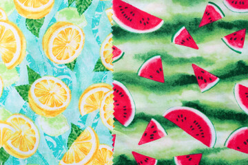 lemons and watermelon prints