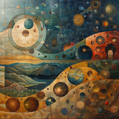 Planetary Tapestry Celestial Mosaic